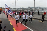 Mit der Fahne an den Luzerner Marathon